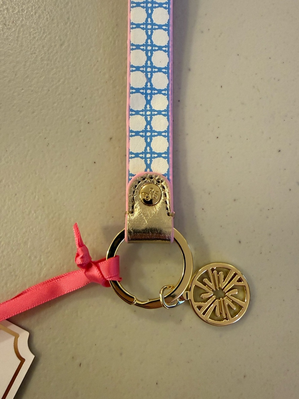 Lilly Pulitzer Strap Keychain in ‘Frenchie Blue Caning’ - *NWT* - Picture 7 of 16